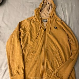 Yellow Volcom Zip Up Hoodie